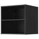 Black METOD kitchen top cabinet, sleek design, square shape, two shelves, ventilated.