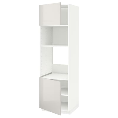 A white METOD kitchen cabinet with adjustable shelves, modern high-gloss design, and a 25-year guarantee.