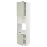White & green METOD kitchen cabinet with two doors.