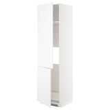 White METOD kitchen cabinet, rectangular, adjustable shelves, two hinged doors, modern design.