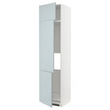 METOD kitchen cabinet in high-gloss grey-blue with adjustable shelves and reversible doors.