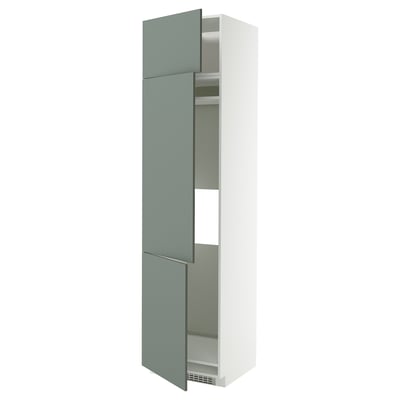 Modern kitchen cabinet, METOD with matt grey-green nickebo fronts, metal shelf, adjustable.