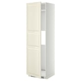 An off-white METOD kitchen cabinet with a classic design and beveled edges, standing upright.