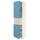 METOD High cab f micro w 2 doors/shelves, white/Lerhyttan blue, 60x60x220 cm