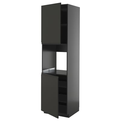 Modern dark gray METOD kitchen unit with adjustable shelves.