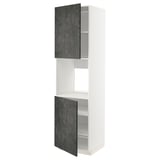 METOD kitchen unit, white & dark grey, modern, two open doors.