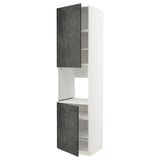 White METOD kitchen cabinet, dark grey doors, rectangular, modern design.
