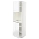 METOD kitchen unit, high gloss white, rectangular, with open shelves and hinged doors.