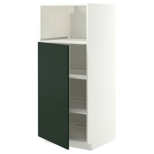 METOD High cabinet f built-in appliances, white/Havstorp deep green, 60x60x140 cm