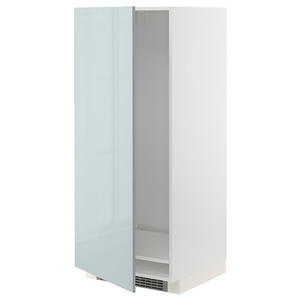 METOD kitchen cabinet in high-gloss grey-blue with adjustable shelf.