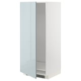 METOD kitchen cabinet in high-gloss grey-blue with adjustable shelf.