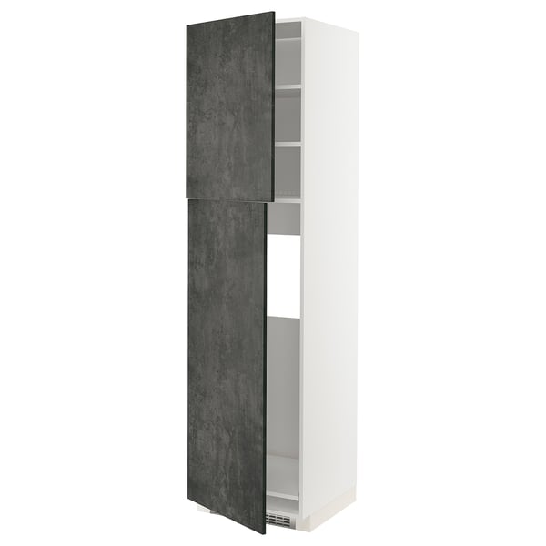 White METOD kitchen cabinet with dark grey doors.