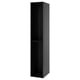 A tall, dark gray ikea METOD kitchen cabinet with a single shelf. Its sleek, modern, and designed for efficient storage.