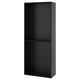 METOD: black, tall, open cabinet with one shelf, melamine & acrylic paint, sleek modern design for kitchen storage.