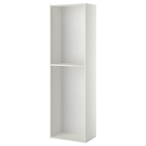 White ikea METOD tall cabinet with single shelf, sleek modern design.