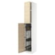 METOD kitchen cabinet with light ash wood door, steel hinges, and pull-out organizers.