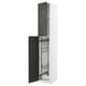 METOD High cabinet with cleaning interior, white/Kalhyttan dark grey concrete effect, 40x60x240 cm