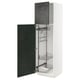 METOD High cabinet with cleaning interior, white/Kalhyttan dark grey concrete effect, 60x60x200 cm