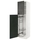 METOD High cabinet with cleaning interior, white/Kalhyttan dark grey concrete effect, 60x60x220 cm