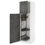 METOD kitchen cabinet, grey, white, steel hinges, pull-out shelves.