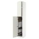 Open METOD kitchen cabinet with organized compartments and shelves.