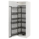 White METOD kitchen cabinet with pull-out shelves.