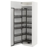 White METOD cabinet with pull-out shelves, modern design.