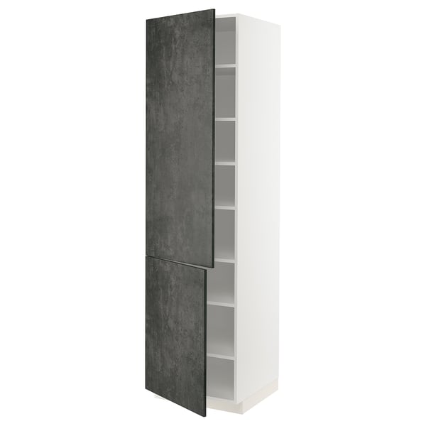 METOD kitchen cabinet in dark grey with adjustable shelves.