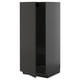A black ikea METOD kitchen cabinet with a metal shelf inside.