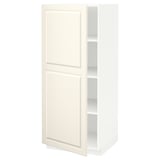 The is: METOD off-white kitchen cabinet with adjustable shelf and bevelled doors.