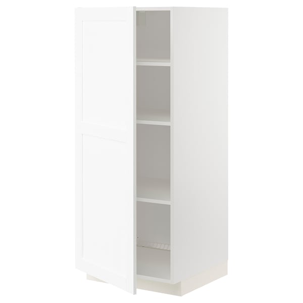 White kitchen cabinet, two shelves, minimalist design.