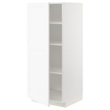 White kitchen cabinet, two shelves, minimalist design.