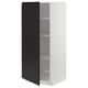 METOD cabinet: tall, white with black door, square shape, modern design, adjustable shelf.