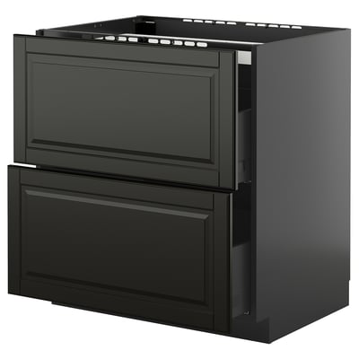 Black ikea METOD kitchen unit with 2 drawers