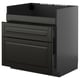 Black modern kitchen unit with sleek drawer fronts and a glossy finish, part of the METOD kitchen system.