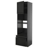 Black METOD kitchen cabinet with drawer, sleek design, three compartments, sturdy construction, modern