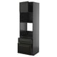 Black METOD kitchen unit with shelf and drawers, modern design.