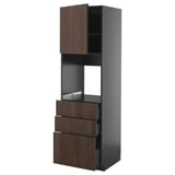 Ikea METOD kitchen unit, dark brown oak, rectangular, with drawers and vents.