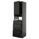 METOD / KNIVSHULT High cabinet f built-in appliances, black-grey/Bodbyn black, 60x60x220 cm