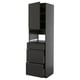 METOD / KNIVSHULT High cabinet f built-in appliances, black-grey/Upplöv matt anthracite, 60x60x220 cm