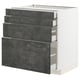 Modern kitchen unit, white & grey, sleek drawers.