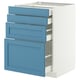 METOD / MAXIMERA Base cab 4 frnts/4 drawers, white/Lerhyttan blue, 60x60 cm
