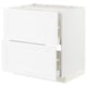 White METOD kitchen cabinet, rectangular, flat panel design, wood-like texture.