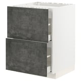 Modern gray drawer unit, white base METOD kitchen system.