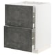 Modern gray drawer unit, white base METOD kitchen system.