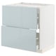 METOD kitchen unit, high-gloss grey-blue, rectangular, 3 drawers.
