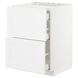 METOD white kitchen cabinet with drawers. Modern, clean-lined & functional design.