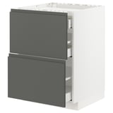 Modern kitchen cabinet: METOD with dark grey voxtorp fronts, two drawers, sleek design.