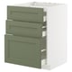 METOD kitchen unit with axstad green-gray drawers. Three drawers, modern design, sturdy construction.