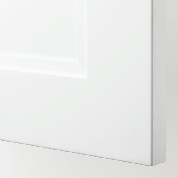 Close-up of sleek, white glossy cabinet showing smooth finish and quality edges.